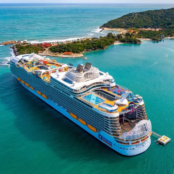 Wonder of the Seas docked in Labadee, Haiti.